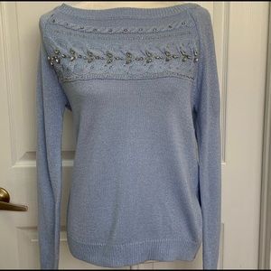 White House Black Market Blue Sweater Medium
